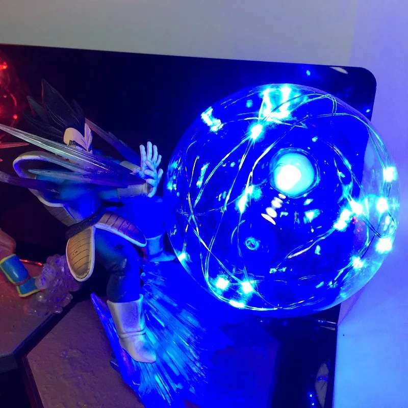 Dragon Ball Z Action Figure Son Goku vs Vegeta Fighting Creativity Glowing Flash Ball DIY Display Toy Super Saiyan (6)
