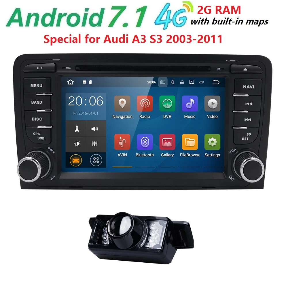 Top Android 7.1 2 DIN CAR DVD Player For Audi A3 S3 2003-2011 7 Inch 2G+16 GPS Stereo AutoRadio Navigation Multimedia Audio Wifi SWC 1 Top Android 7.1 2 DIN CAR DVD Player For Audi A3 S3 2003-2011 7 Inch 2G+16 GPS Stereo AutoRadio Navigation Multimedia Audio Wifi SWC 1