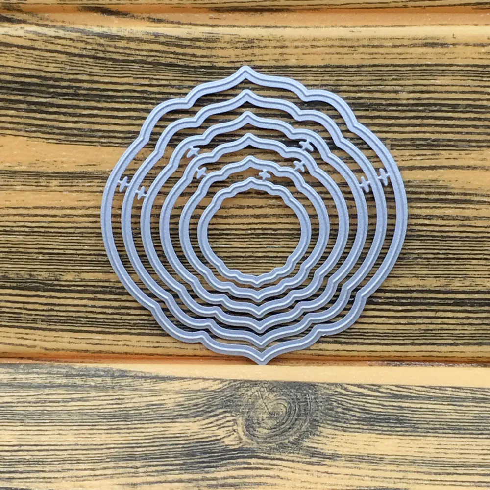 

Metal Cutting Dies Wave Circle Dies Stencil DIY Scrapbooking Embossing Paper Card Album Decorative Punch Craft Cutting Dies 2019
