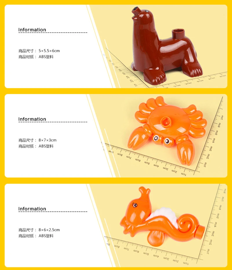 DIY Big Particles Model Building Blocks Ocean Animal whale penguin shark Bricks accessory Compatible with Duploe Toy for children (18)
