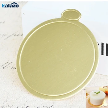

100pcs Gold Round Mousse Cake Boards Paper 100pcs/Set Cupcake Dessert Displays Tray Wedding Cake Pastry Decorative Kit