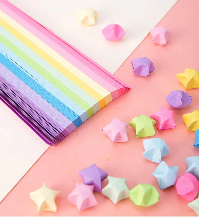 Deli Stars оригами детские цветные красочные звезды складные бумажные ручной работы художественные оригами бумажные радужные цветные декоративные принадлежности для рисования