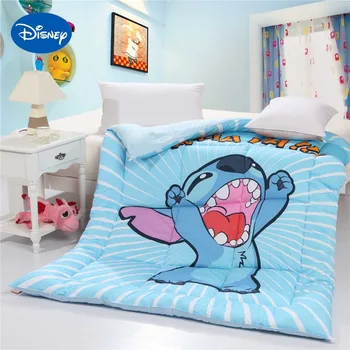 

Disney Stitch Comforters Single Twin Queen Size Children's Quilt Cotton Fabric Autumn Winter Season Blue Color Cartoon Character