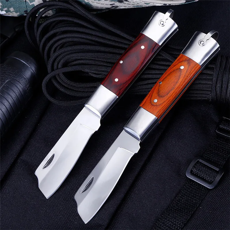 

Fold Knife Survive Camp Self Defence Combat Outdoor Bamboo Fruit Opener Peel Peeler Pocket Pare Open Parcel Package Letter Fight