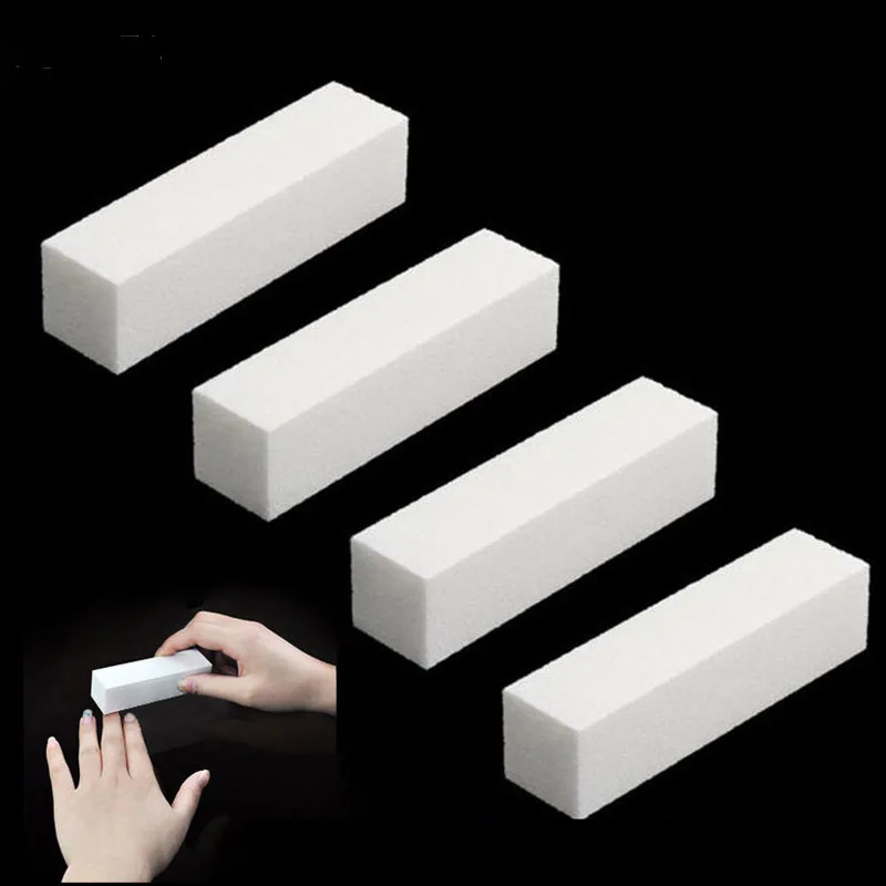 

FairyGlo 4pcs Sanding Sponge Nail File Buffer Block UV Gel Nail Polish DIY Nail Art Manicure Pedicure White Nail Buffers File