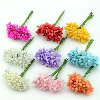 

100pcs Silk Artificial Stamen Coleus Bud berry Bacca Flower Bouquet Stamen For Wedding Decoration DIY Scrapbooking Fake Flower