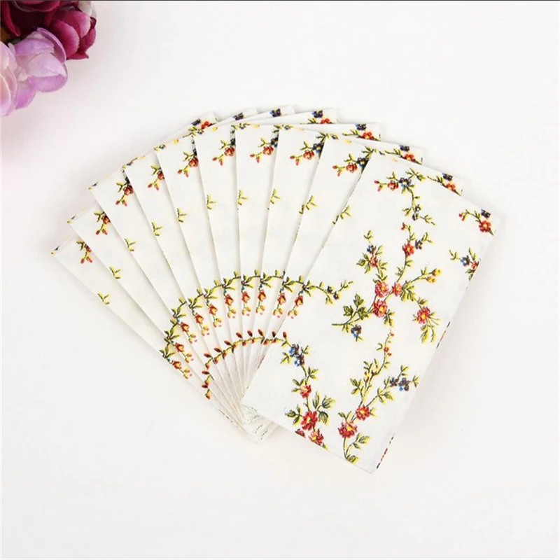 

Free Shipping Casamento 20Pcs 3-Layer Flower Wedding Paper Napkins For Decoupage Birthday Party Decoration Boda Supplies