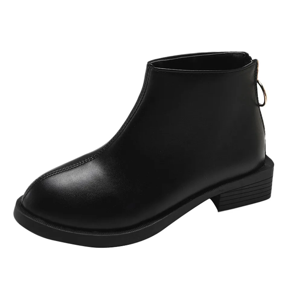 

New Hot Style Fashion Women Boots Round Head Thick Bottom Pu Leather Woman Martin Boots Ankle Spring autumn