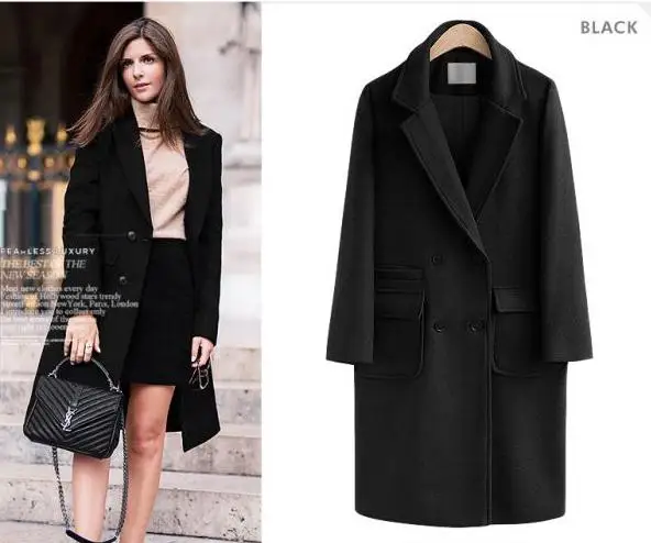 Mélanges Longue Double Laine Nouvelles camel Hiver De Femmes À Black Mode Boutonnage Manteau Lâche Veste gray CtQhsrdx