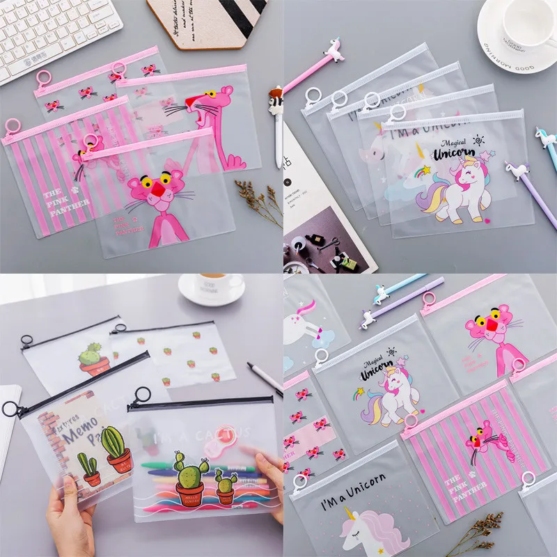 

Hot Sale Cute Animal Plants Printed Waterproof Pencil Case Thick PVC Pen Bag Stationery Pouch Case School Supplies Free Shipping