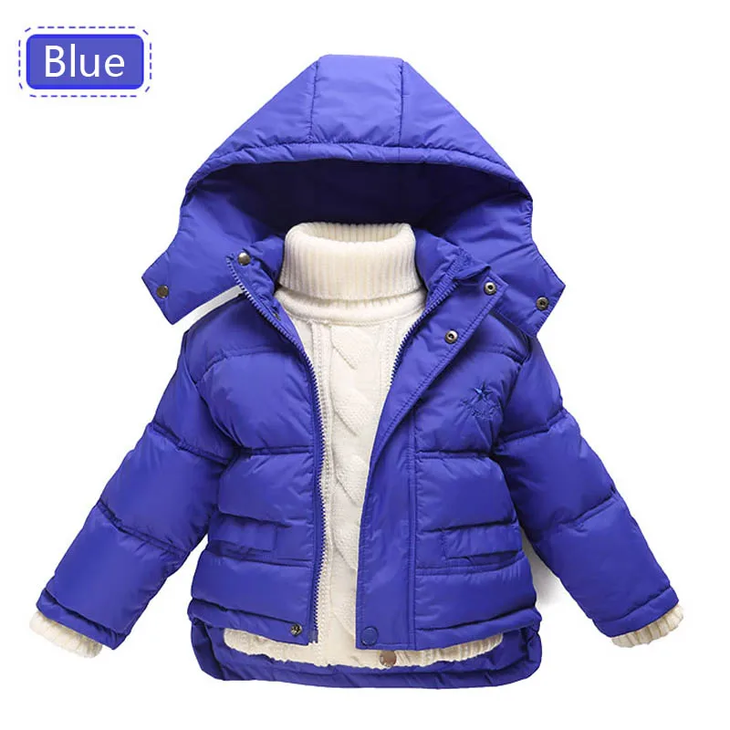 Зимние куртки для девочек Брендовая детская одежда с капюшоном для маленьких девочек; верхняя одежда для детей от 1 года до 7 лет; пуховое пальто для мальчиков Зимние куртки