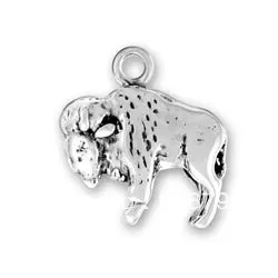 

100pcs a lot 2013 fashional anti-silver plated Large Buffalo Charm