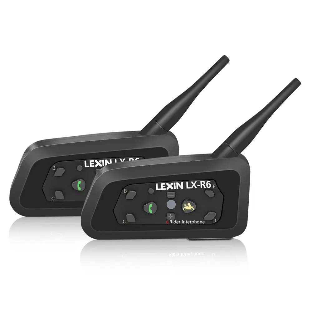 

LEXIN 2pcs R6 1200M BT Motorcycle Wireless Intercom Helmet Headsets for 6 Riders Intercomunicador Bluetooth Para Motocicleta