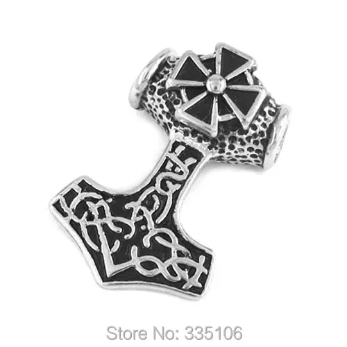 Free shipping! Cross Myth Thor's Hammer Pendant Stainless Steel Jewelry