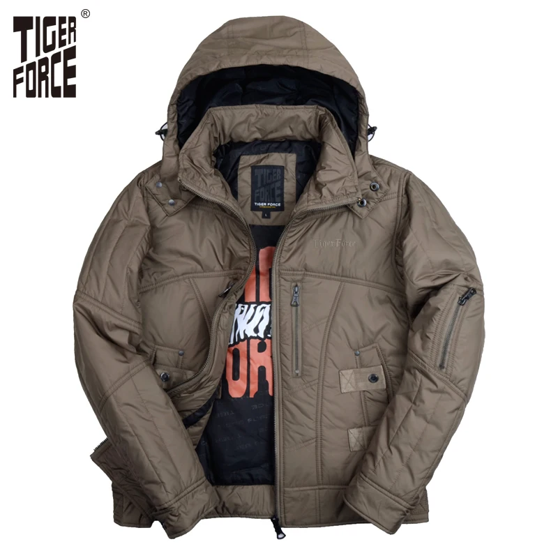 TIGER FORCE 2017 Зимняя Куртка Горячая Распродажа Мужская Свободная Синтепоновая