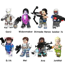 100 шт./лот Супер Герои Черная Лилия Д. Ва Анна Ханзо солдаты 76 Кирпичи Строительные блоки Обучающие игрушки для детей Подарки PG8104