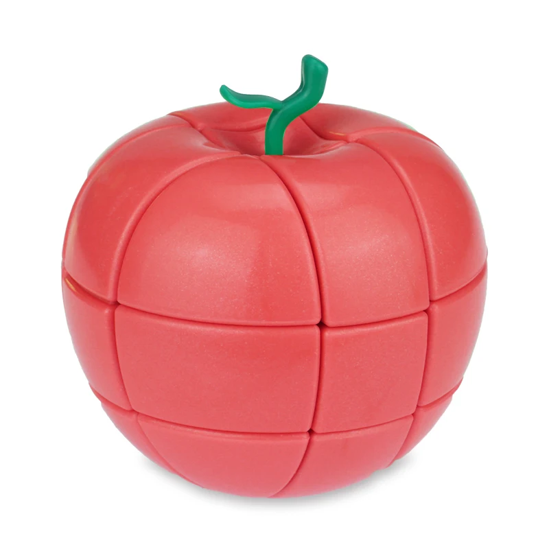 Магические Кубики-пазлы в стиле красного яблока странной формы для детей, детские гладкие развивающие игрушки speed Cubo Magico - Цвет: red