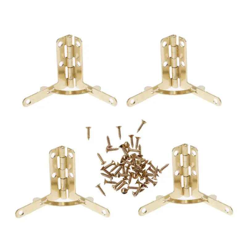 

NEW Products 4Pcs Jewellry Gift Box Wood Chests Spring Hinges 90 Degree Support with Screws