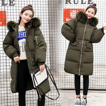 

Newest Winter Parkas Women 2018 Thicken Hood Winter Coats Female Down Cotton Parkas Long Loose jackets Ladies Parkas Plus Size