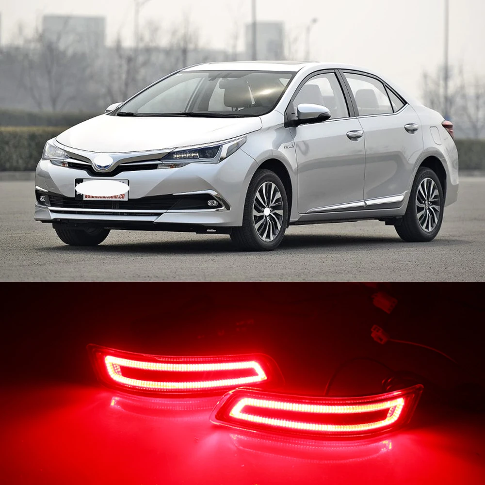 CAPQX 1 пара для Corolla 2014 светодиодный задний фонарь бампер отражатель