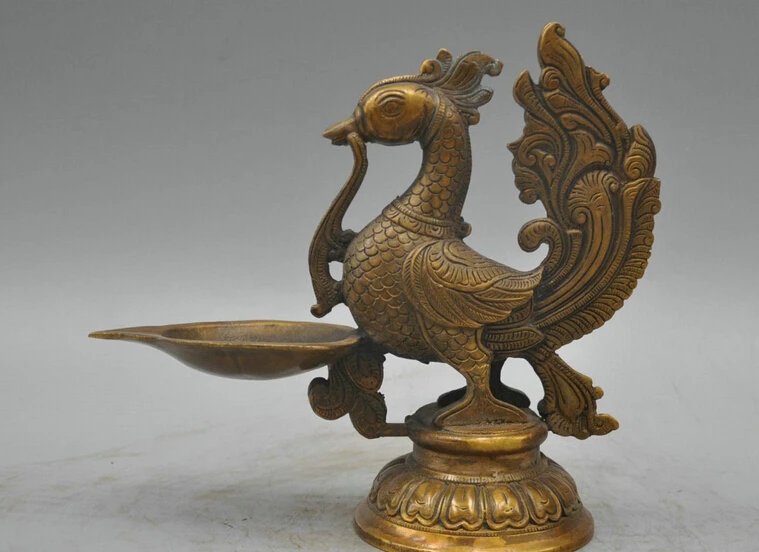 

xd 002392 7 Bronze Animal ds Phoenix Royal items Sculpture Statue Candlestick