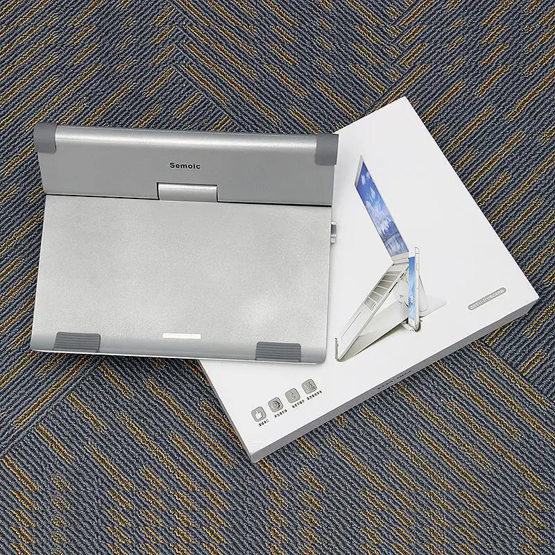 

Aluminium Adjustable Laptop Stand with Cellphone Tablet Holder - Silver