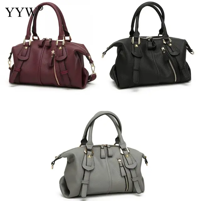 Elegant Women Leather Handbags Fashion Tote Good Quality Clutches Elegant Women Leather Handbags Fashion Tote Good Quality Clutches Bolsa Feminina Sac A Main Black Burgundy