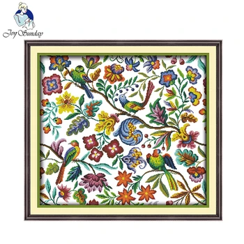 

Joy Sunday Craft Art Birds and fragrance of flowers Chinese Cross Stitch Kits For Embroidery Needlepoint Set