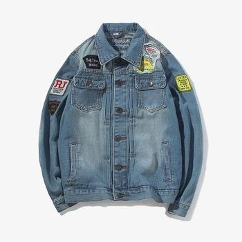 

Men's Light Blue denim jackets Size5XL New Male Classic style Outerwear & Coats cowboy JACKETS Jeans Jackets Slim fit Streetwear