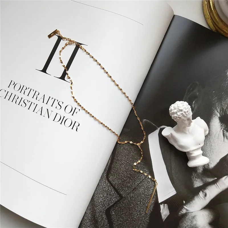 INZATT Boho, настоящее 925 пробы, Серебряный Чокер-ожерелье элегантное, палочка, подвеска, модное ювелирное изделие для женщин, вечерние аксессуары, подарок