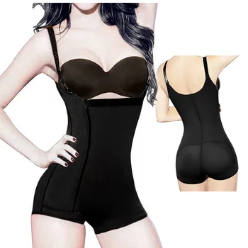 

Women Shaper Bodysuit Rubber Shapewear Side Zipper Slimming Body Open Crotch Corsets Butt Lift Waist Trainers Body Shaper