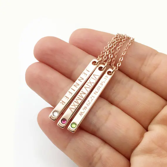 

Personalized Birthstone Necklace Birthstone Jewelry crystal Graduation for her Mommy and girl Gift Anniversary N493