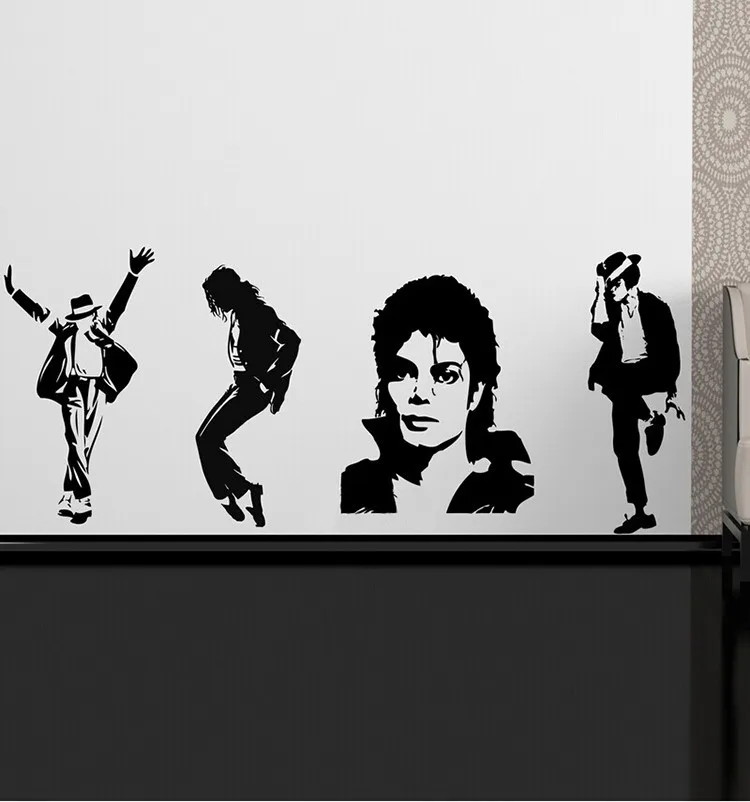 Adesivi in vinile Wall Stickers Prespaziati Michael Jackson 3 PC Parete Auto 