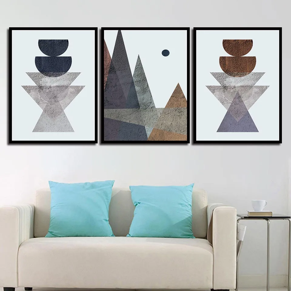 

Nordic Style Art Print Posters Watercolors Wall Abstract Geometry Graphics Canvas Fashion Painting Children Room Decor Framework
