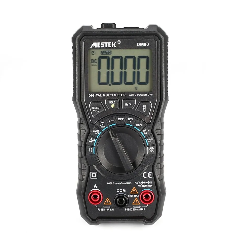 

MESTEK DM90 Mini Digital Multimeter Auto Range True RMS AC/DC Volt Amp Ohm Capacitance Frequency Duty Cycle Continuity Tester