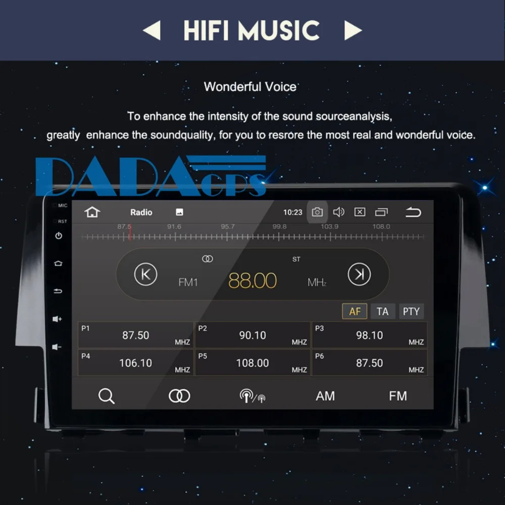 Cheap Big Screen Android 6.0 Car Radio GPS Navigation For Honda Civic 2016 2017 2018 no Car DVD Player Multimedia Sat Nav Audio Stereo 2