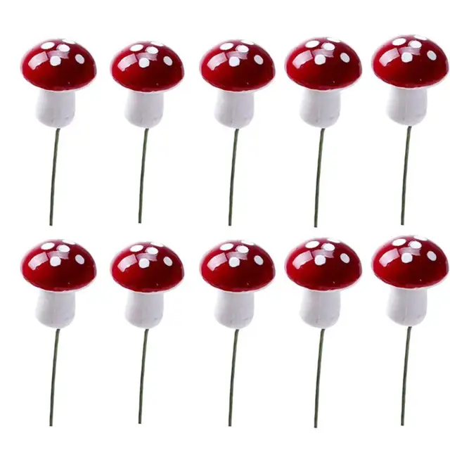10Db 2 Cm Mesterséges Mini Gomba Miniatűrök Tündérkert Mohás Terrárium Gyanta Kézműves Dekorációk Tét - Image 2