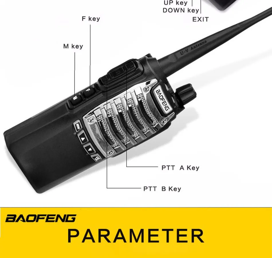 Двухстороннее радио Baofeng BF-UV8D двухканальные рации UHF 8 Вт 128CH DTMF двойной PTT FM трансивер