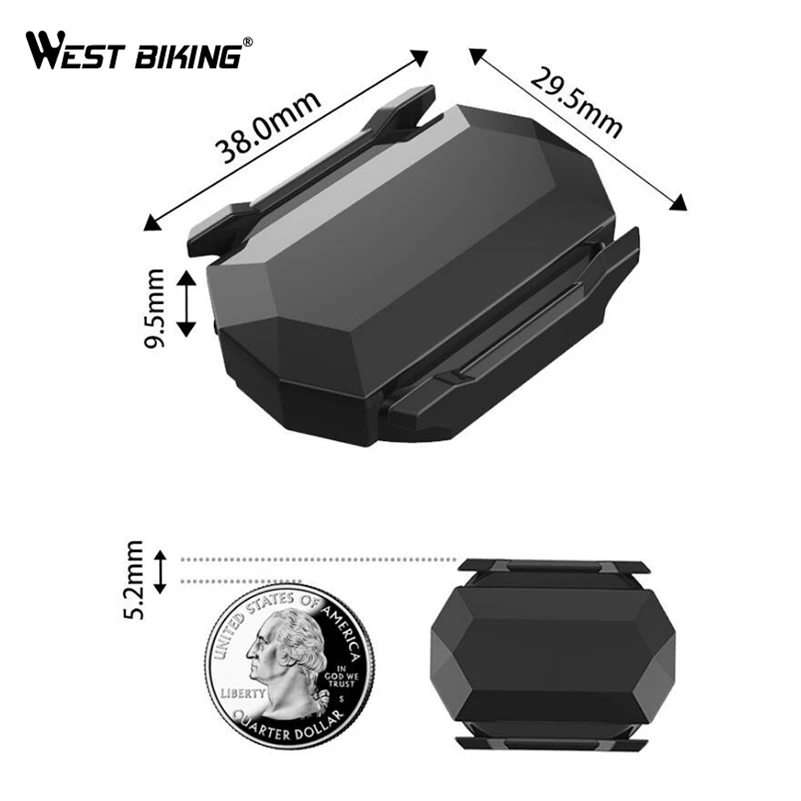 WEST BIKING Bike Computer Speedometer ANT+Speed Wireless Cadence Sensor For GARMIN Bryton Bluetooth Dual Sensor Bicycle Computer