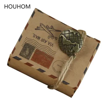 

50PCS Stamp AirMail Design Dragee Candy Box with Compass/Mini Globe Kraft Carton Box Gifts Bags Mariage Wedding Party Supplies