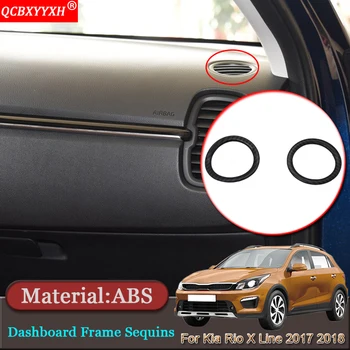 

Car-styling Dashboard Frame Air Conditioning Outle Decorative Covers Sequins Accessories For Kia Rio X Line KX Cross 2017 2018
