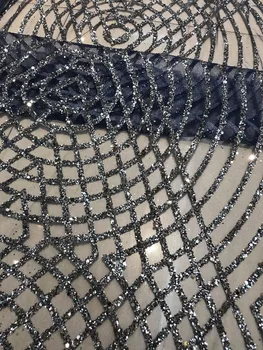 

J-1112 embroidered mesh material Good looking with glitter French net lace fabric for nice dress
