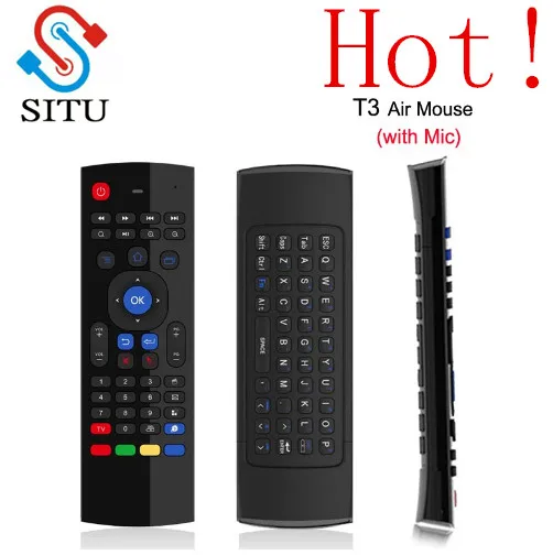 

MX3 Mic 2.4G Fly Air Mouse with Microphone Mini Keyboard IR Learning Wireless Remote Control VS MX3 6-Axis Gyroscope Gamepad