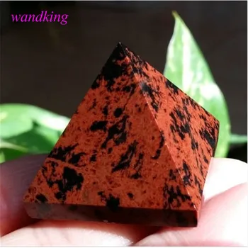 

quartz crystal pyramid Natural red obsidian tower Stone and crystal home decor Holiday gifts