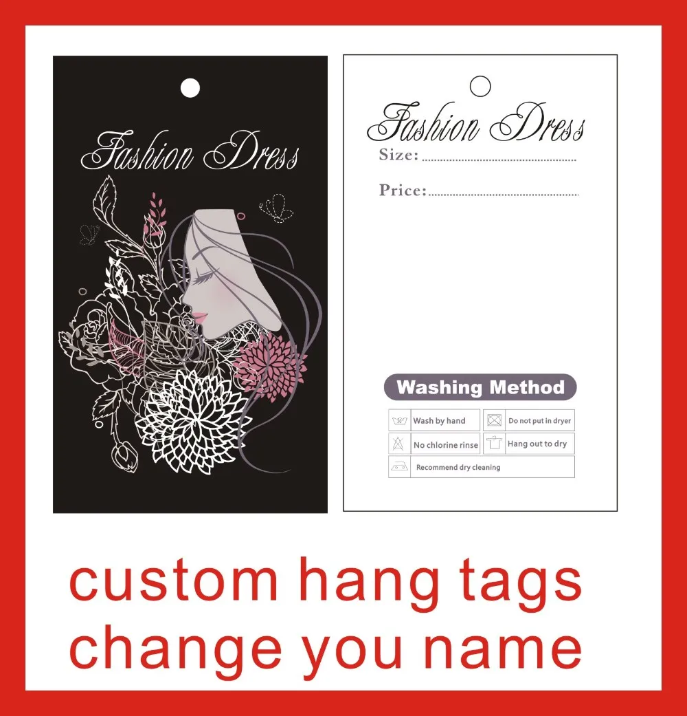 garment hang tags custom print hang tags price label flower and girl design  template 025 - AliExpress