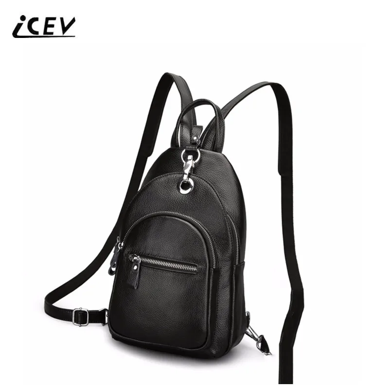 

ICEV New Fashion Genuine Leather Chest Bags Handbags Women Famous Brands Ladies Cow Leather Double Shoulder Women Messenger Bags