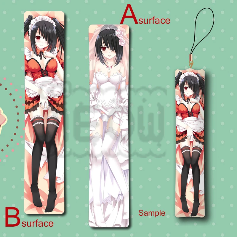 

Date A Live Tokisaki Kurumi Cute Anime Mini Dakimakura Keychain Pillow Hanging Ornament Phone Strap