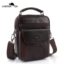 VANTER OX Genuine Cowhide Leather Shoulder Bag Small Messenger Bags Men Travel Crossbody Bag Handbags New Fashion Men Bag Flap brand women bag genuine leather shoulder bags vintage men crossbody bag designer natural cowhide small square travel bag new