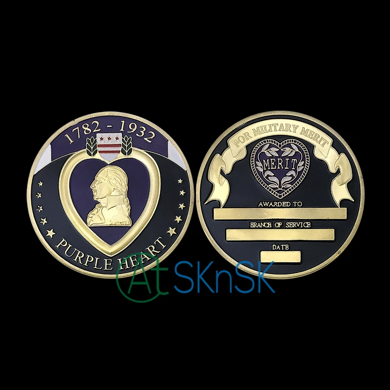 THE PURPLE HEART AIR MEDAL COLLECTORS COIN 1782-1932