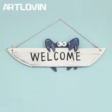 Творческий Морской стиль деревянный Краб приветственные знаки и таблички Gone Рыбалка/на пляж деревянные знаки двери Haning доска милый декор комнаты